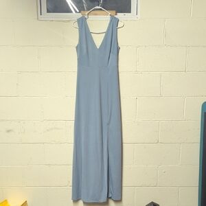 Birdy Grey Dusty Blue V-Neck Maxi Dress